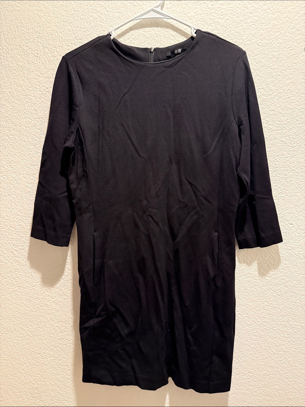 Uniqlo Black Long-Sleeve Shift Dress